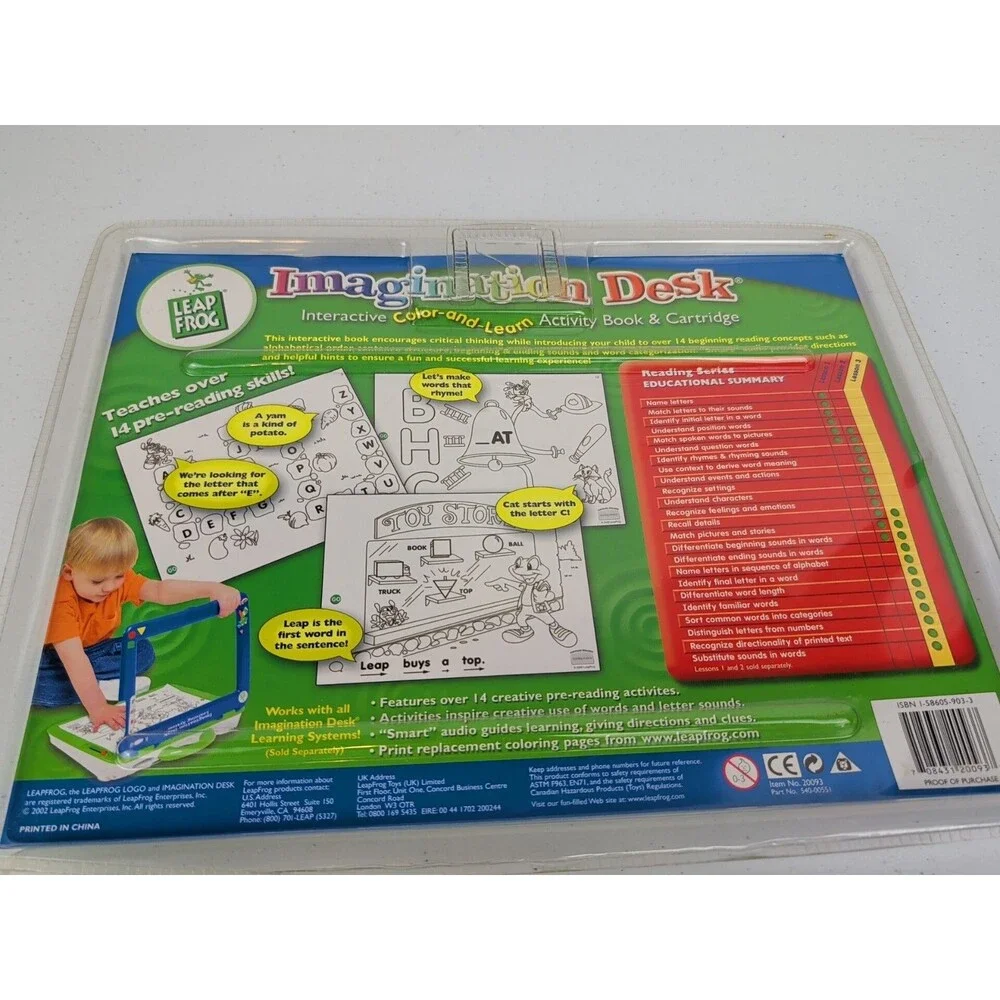 Leap Frog Imagination Desk Book & Cartridges Learning Phonics & Clifford
